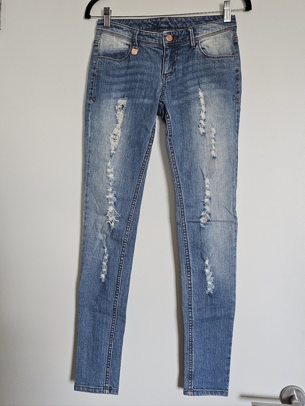 Rady Gyaru Japan Distressed Light Blue Skinny Jeans